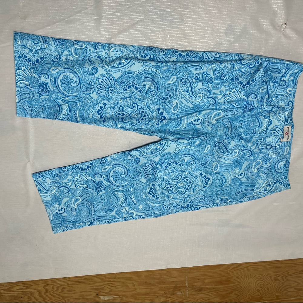 Blue Paisley Women's Capris